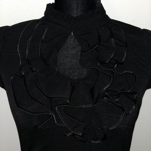 Black ruffle shirt